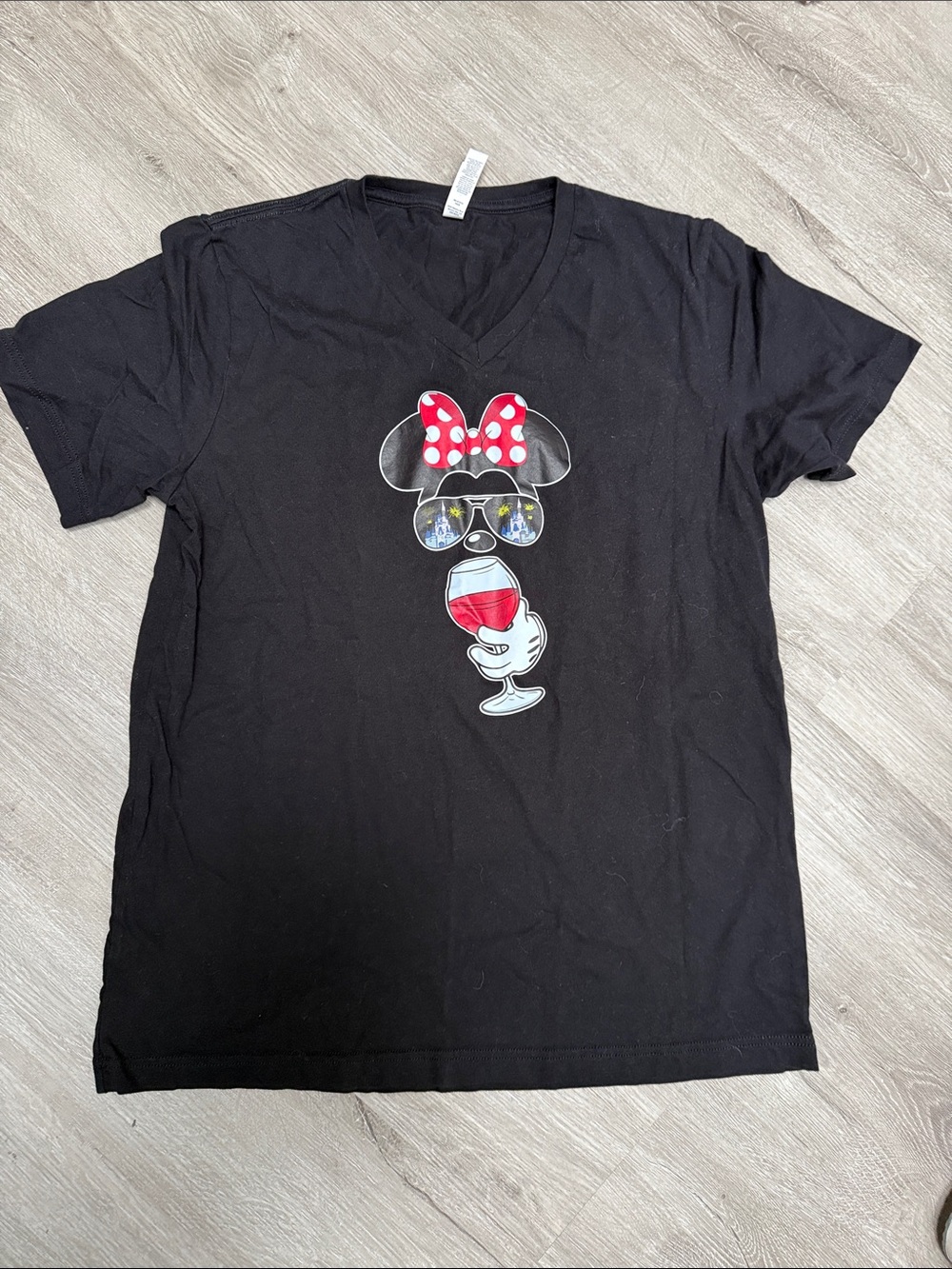 Bella Canvas Black Tee with Red Polka-Dot Bow Graphic